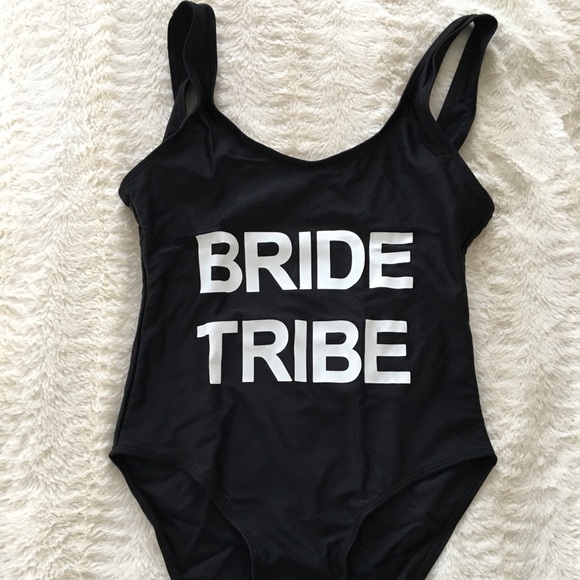 bride tribe one piece bathing suit